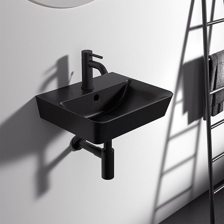Handwaschbecken Helconnect Air Cube, schwarz
