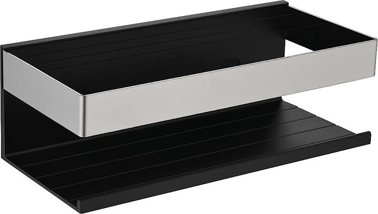 Duschkorb Helkalomo, schwarz matt
