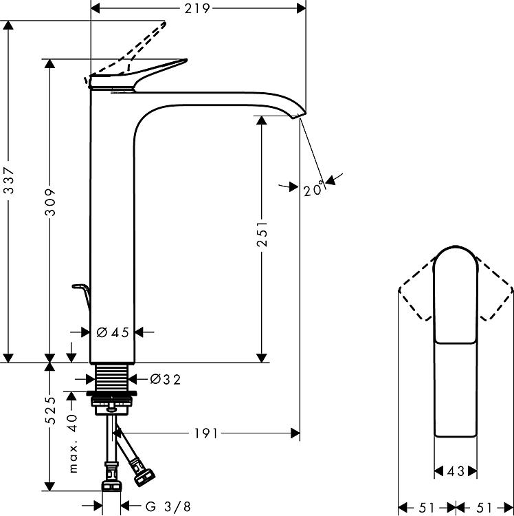 Hansgrohe Waschtischmischer Vivenis 250