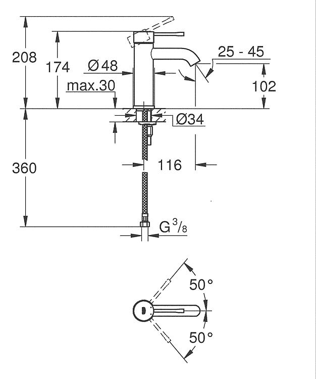 Grohe Waschtischmischer Essence S-Size