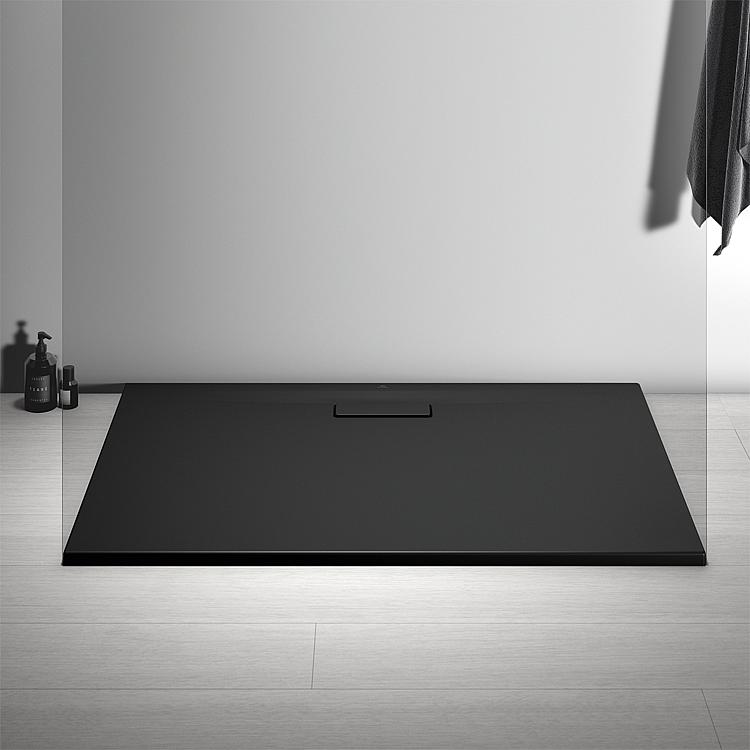 Duschwanne Heltra Flat New, Rechteck, schwarz