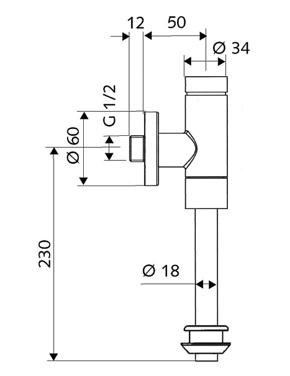 Schell Druckspüler Schellomat Basic SV, für Urinal