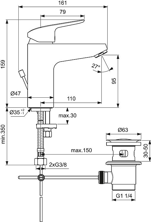 Waschtischmischer Helceraflex L