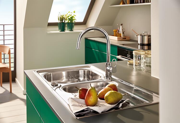 Grohe Spültischmischer BauFlow, mit herausziehbarem Auslauf