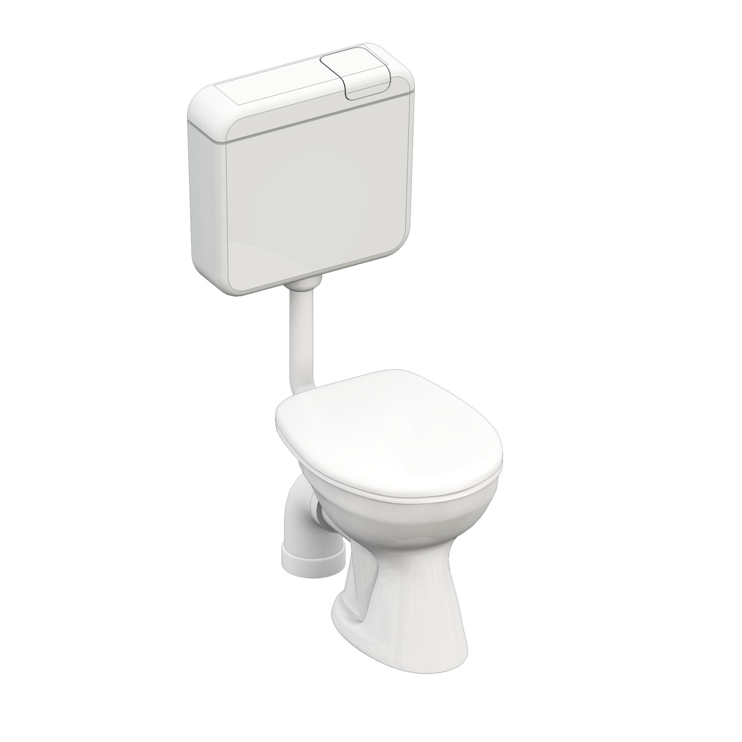 Stand-Tiefspül-WC-Set Clivia mit Spar Spülkasten und Anschlussbogen