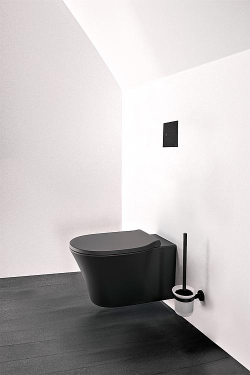 Wand-Tiefspül-WC Helconnect Air, spülrandlos schwarz