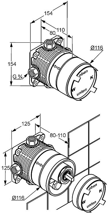 Kludi Unterputz-Grundkörper Flexx.Boxx