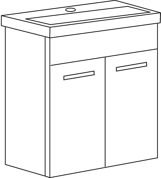 Gäste-Badmöbel-Set Helneo 2.0, 590 mm Breite