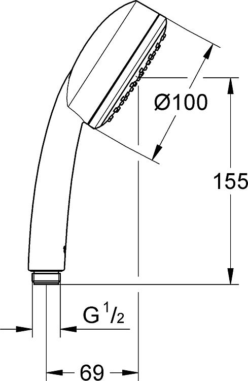 Grohe Handbrause Tempesta C100, 1 Strahlart