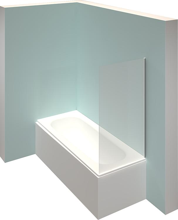 Hüppe Seitenwand Alpha 2, Maßanfertigung für Badewanne