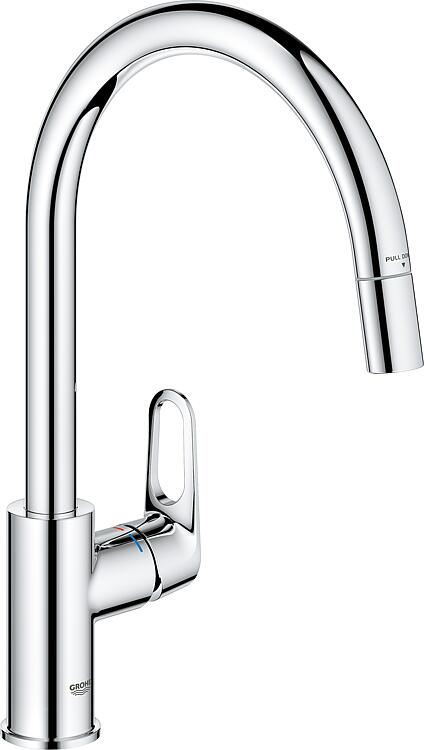 Grohe Spültischmischer BauFlow, mit herausziehbarem Auslauf
