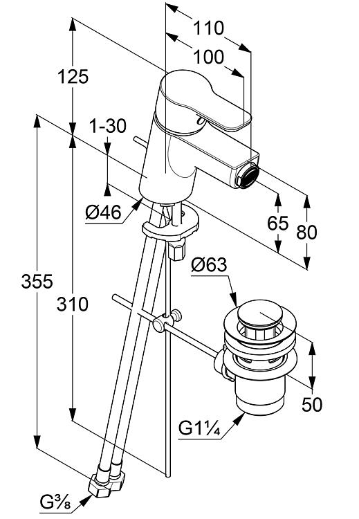 Kludi Bidetmischer Pure & Easy