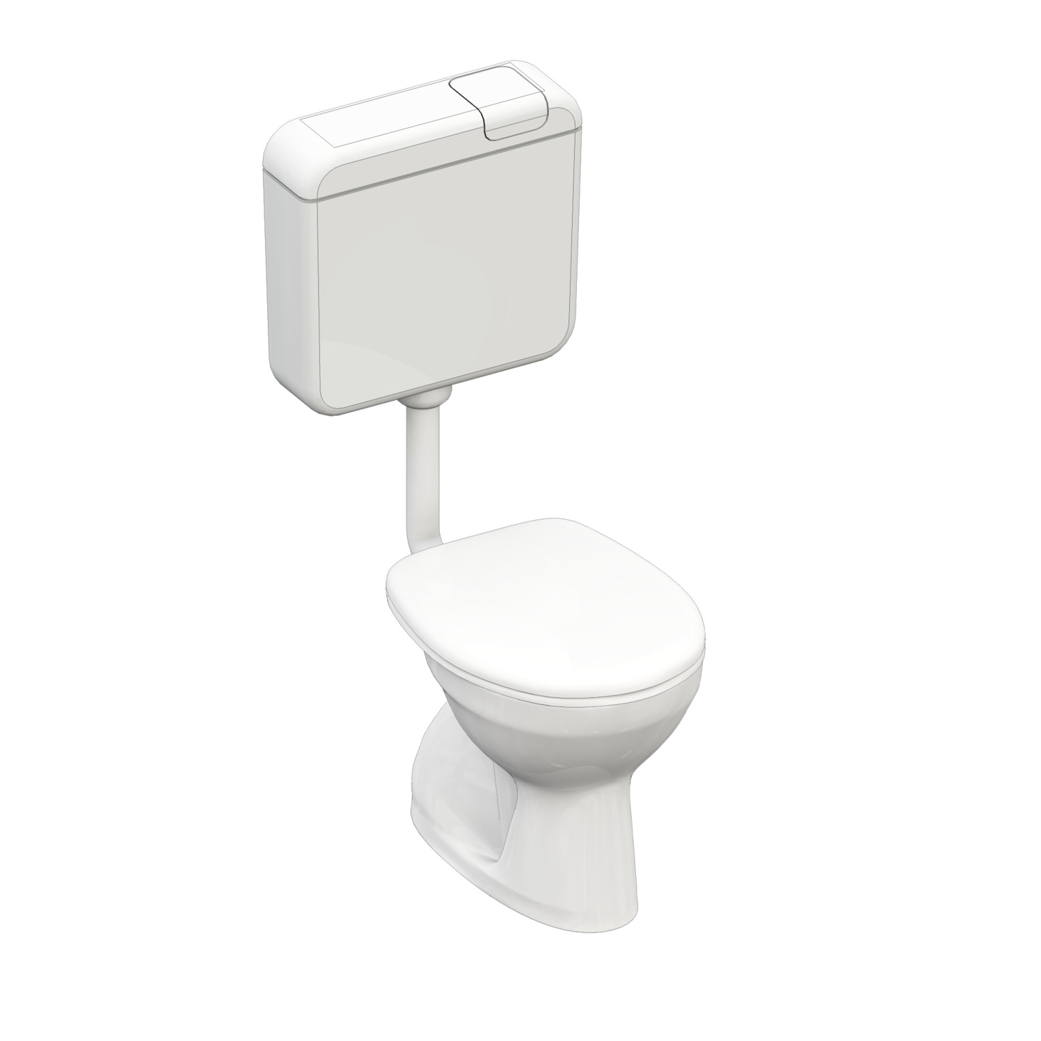 Stand-Tiefspül-WC-Set Clivia Abgang senkrecht mit Anschlussstutzen und Spar Spülkasten