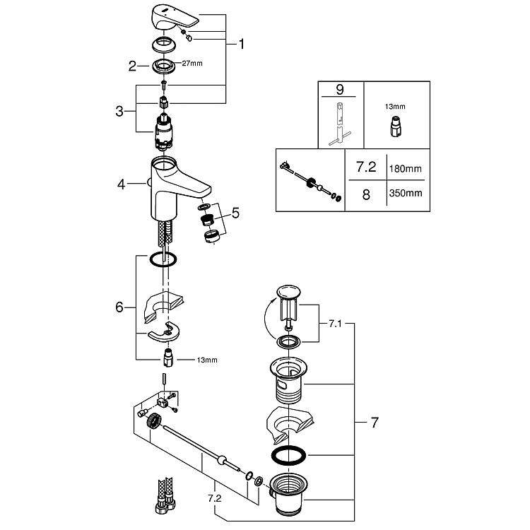 Grohe Waschtischmischer BauFlow S-Size