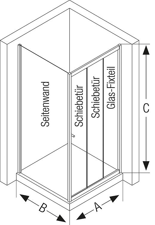 Hüppe Eckduschkabine Alpha 2
