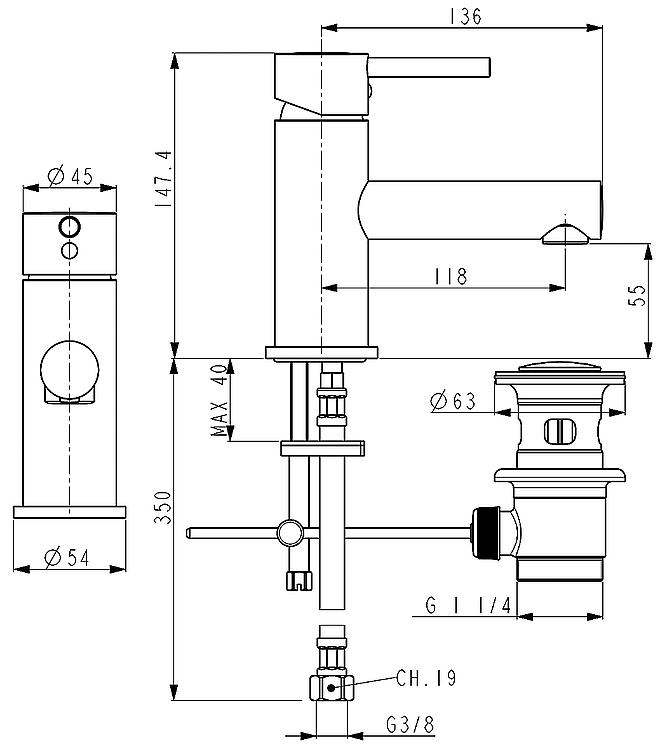 Waschtischmischer Helkos