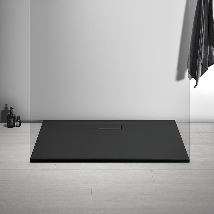 Duschwanne Heltra Flat New, Rechteck, schwarz