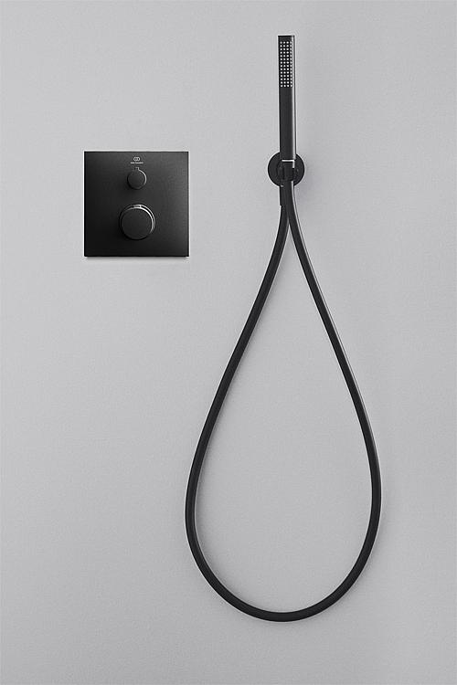 Wandanschlussbogen mit Brausehalter Heldeal, schwarz