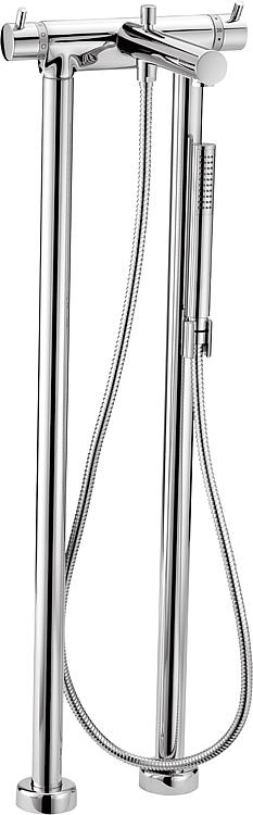 Thermostat-Wannenmischer-Set Helkos, bodenstehend, mit Stabhandbrause