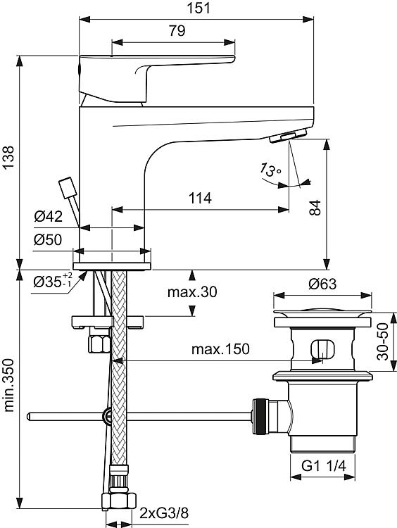 Waschtischmischer Helcerafine O