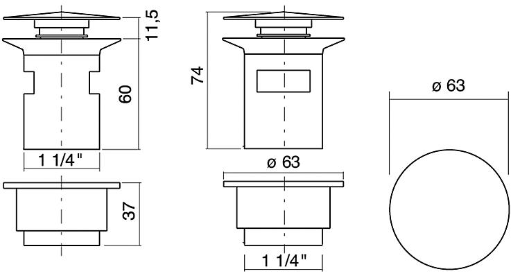 Alape Schaftventil VT.1, mit Überlauf