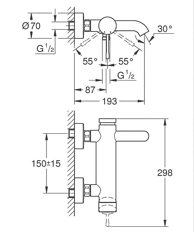 Grohe AP-Wannenmischer Essence