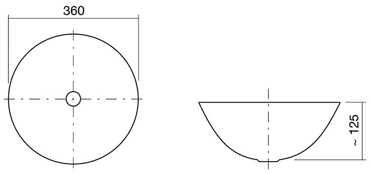 Alape Aufsatz-Waschtisch SB.K360.GS