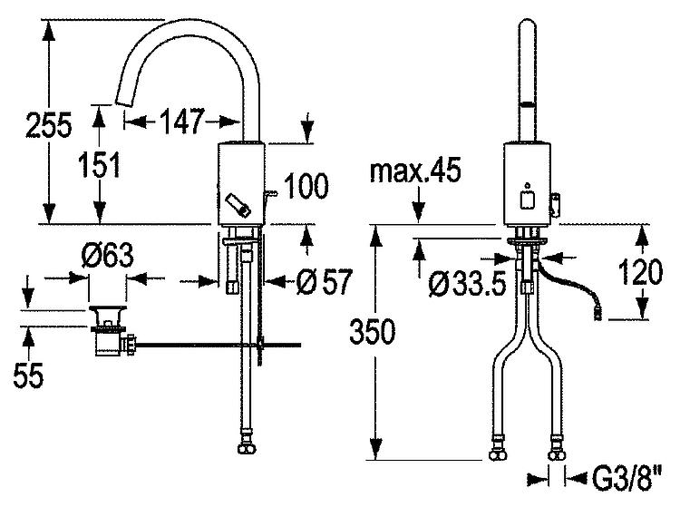 Conti Sensor-Waschtischarmatur CONTI+ G 10 loopino