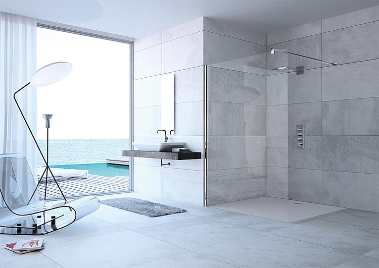 Hüppe Walk-In Glasduschwand Design pure, 6 mm