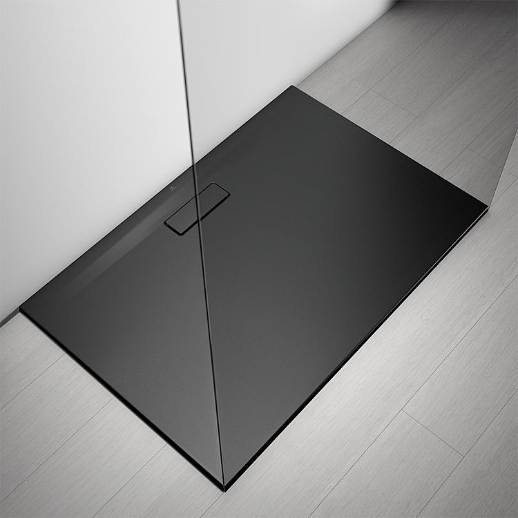 Duschwanne Heltra Flat New, Rechteck, schwarz