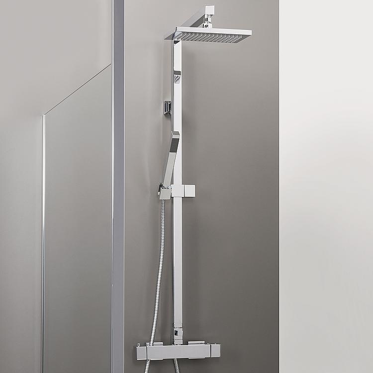 Brause-System Helkline mit Stabhandbrause und Thermostat