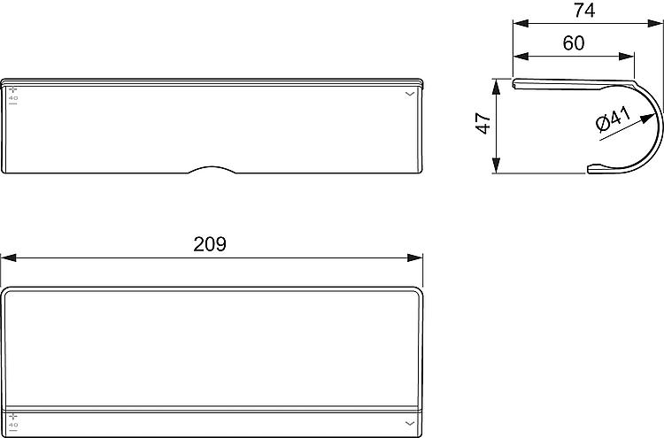 Wrap-Over-Ablage für Brausethermostat Helceratherm