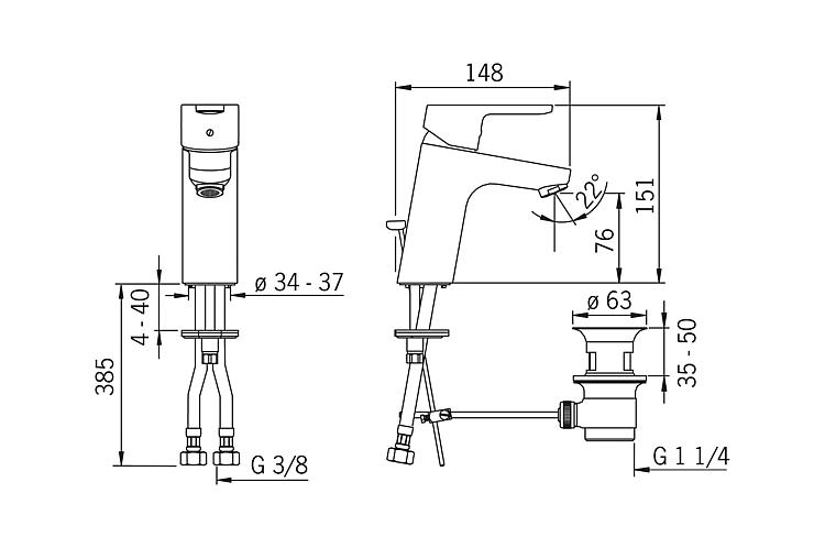Hansa Waschtischmischer HansaPrimo XL