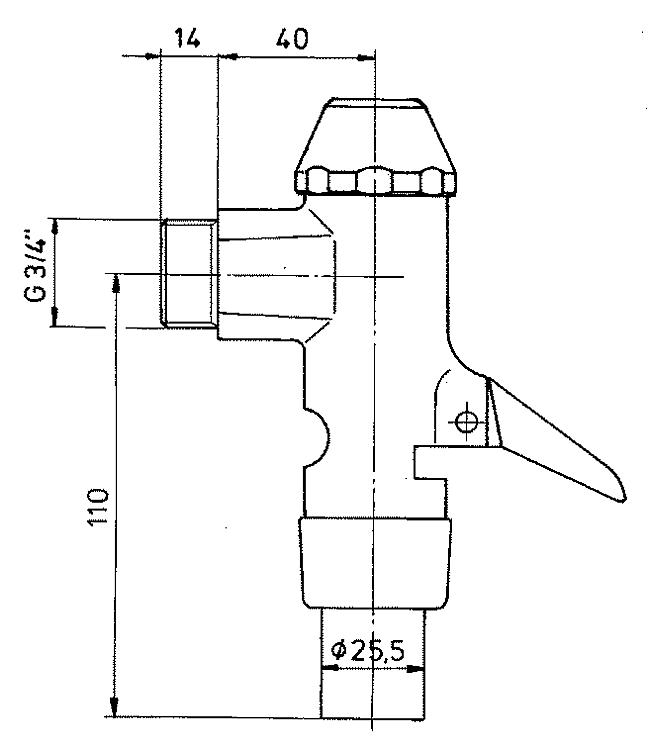 Benkiser WC-Hebel-Druckspüler mit Laufzeitregelung