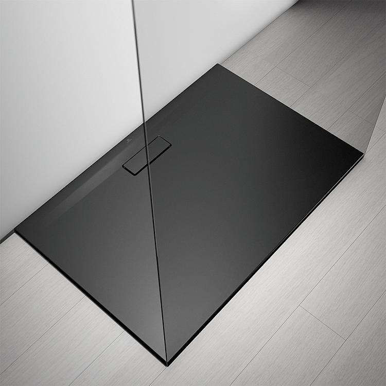 Duschwanne Heltra Flat New, Rechteck, schwarz