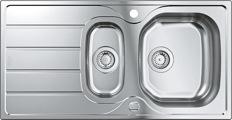 Grohe Edelstahlspüle K200 mit 1,5 Becken reversibel
