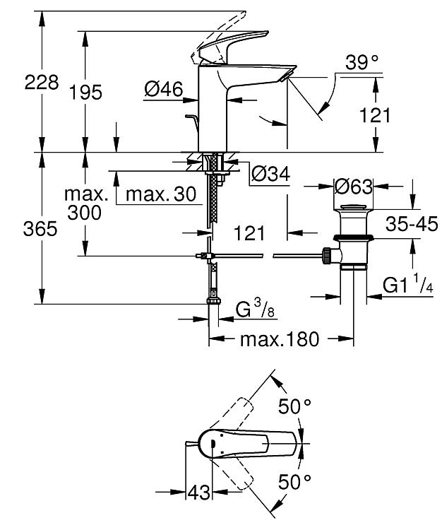 Grohe Waschtischmischer Eurosmart M-Size