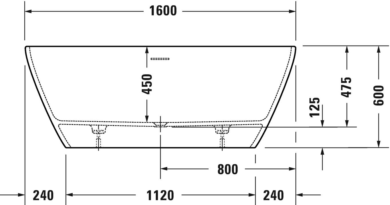 Duravit Freistehende Badewanne D-Neo, 2 Rückenschrägen