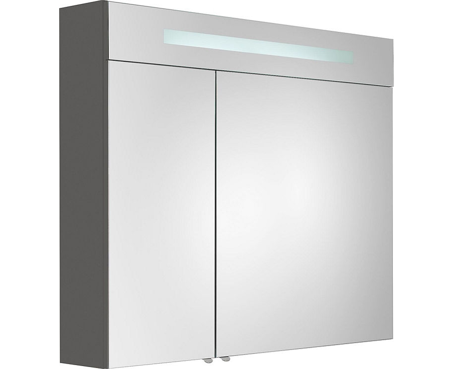 Spiegelschrank mit beleuchteter LED-Zierblende, 900 mm Breite