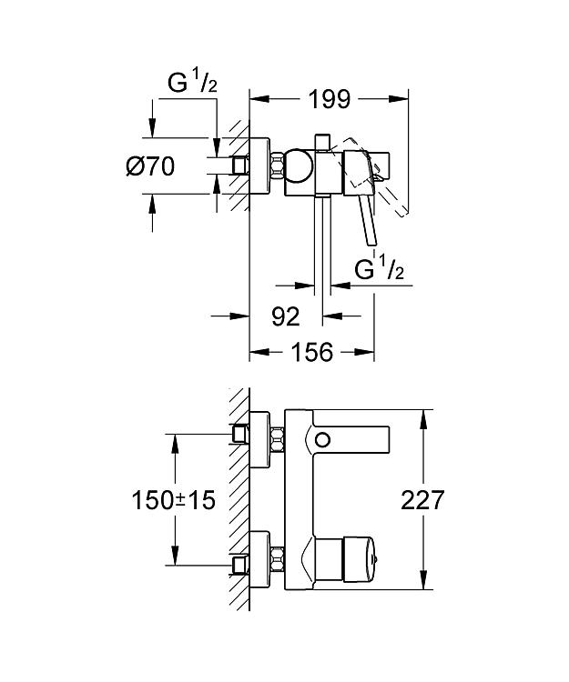 Grohe AP-Wannenmischer Concetto