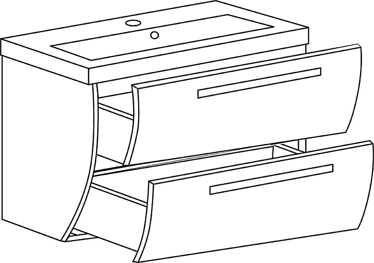 Waschtischunterschrank Helenna, 600 mm Breite