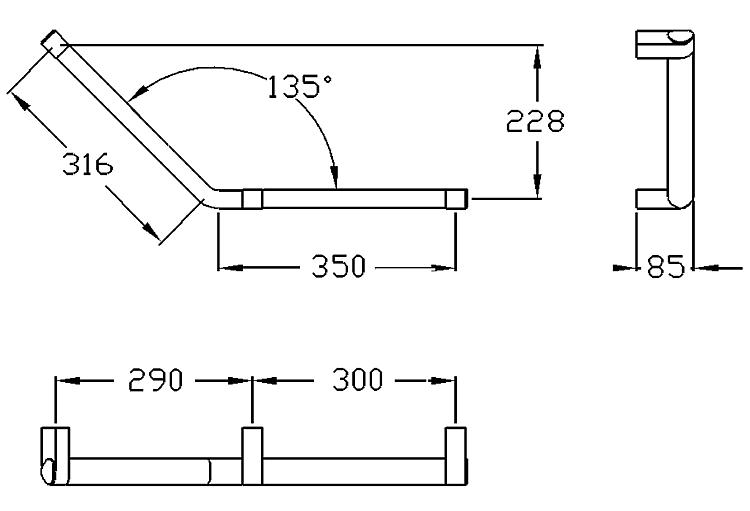 Normbau Winkelgriff Cavere 135°