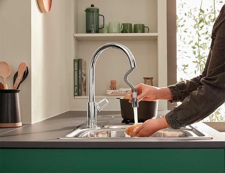 Grohe Spültischmischer Bauloop, mit herausziehbarem Auslauf