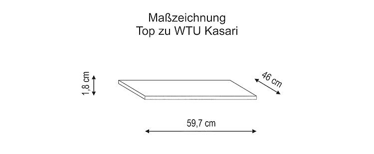 Abdeckplatte zu Waschtischunterschrank Helkasari, 597 mm