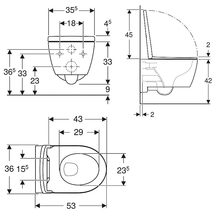 Geberit Combi-Pack Wandtiefspül-WC iCon
