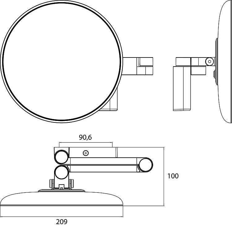 Emco LED-Wandkosmetikspiegel Evo