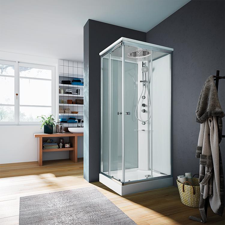 Eck-Komplettdusche Helshower