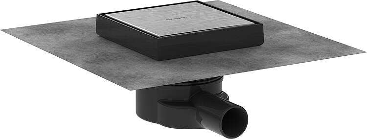 Hansgrohe Duschrinne RainDrain Point Komplettset Edelstahl gebürstet rückseitig befliesbar