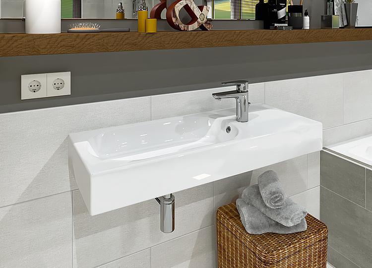 Waschtisch Helarea, Becken links versetzt