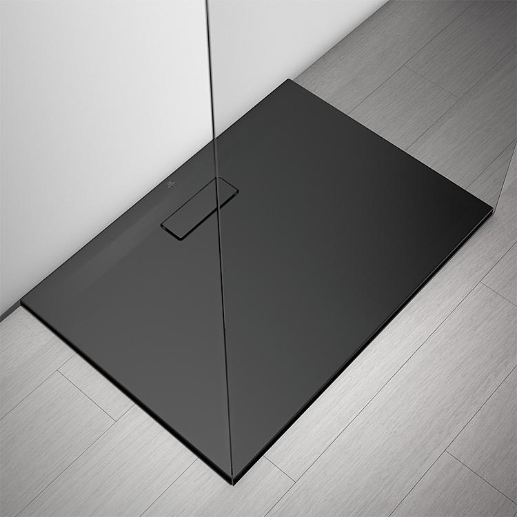 Duschwanne Heltra Flat New, Rechteck, schwarz
